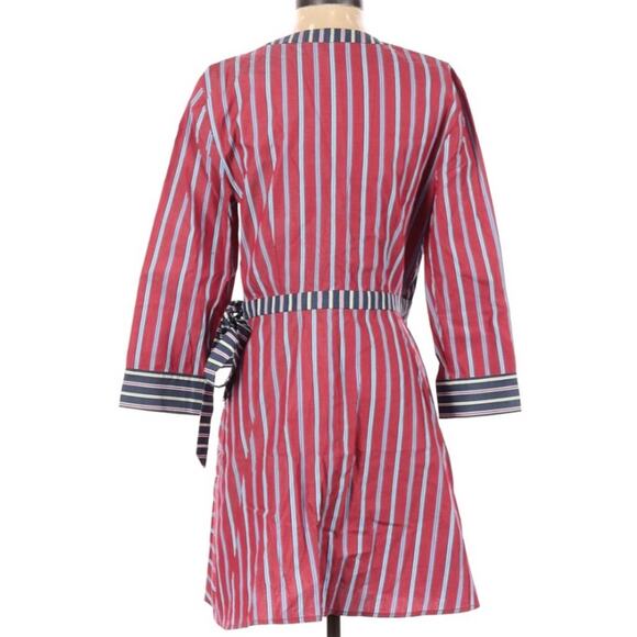BCBGenerations cotton stripes wrap mini dress S - Picture 2 of 5